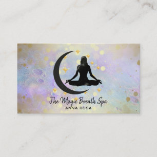 Carte De Visite *~* Méditation Yoga Gold Woman + Moon Mindfult
