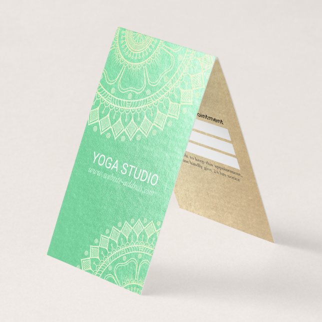 Carte De Visite Méditation Yoga Instructeur Gold Mandala Tarifs (Devant)