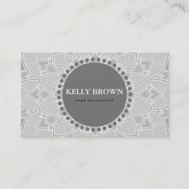 Carte De Visite Méditation Yoga Instructeur Mandala Turquoise (Devant)