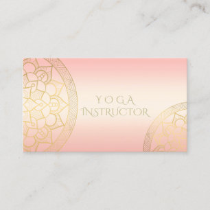 Carte De Visite Méditation YOGA Instructeur Rose chic Gold Mandala