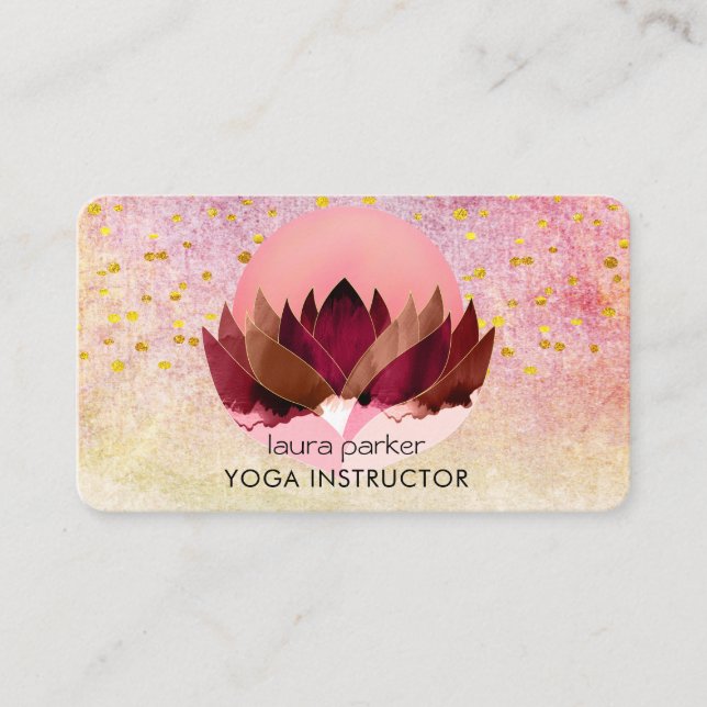 Carte De Visite Méditation Yoga Lotus Fleur Massage Bien-être (Devant)
