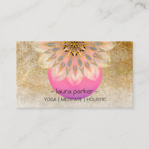 Carte De Visite Méditation Yoga Lotus Massage de fleurs Méditation