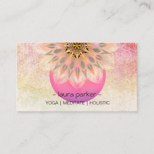 Carte De Visite Méditation Yoga Lotus Massage de fleurs Méditation