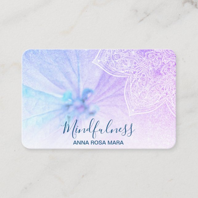 Carte De Visite *~* Méditation Yoga Mandala Reiki Parties scintill (Devant)