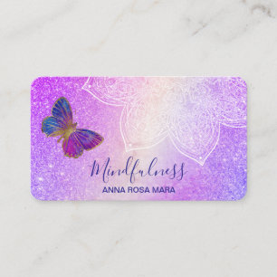 Carte De Visite *~* Méditation Yoga Papillon Mandala Reiki