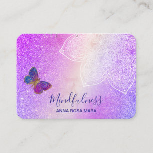 Carte De Visite *~* Méditation Yoga Reiki. Mandala papillon