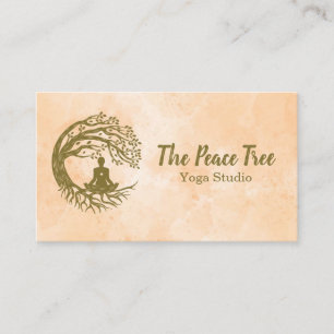 Carte De Visite Méditer sous le logo de l'arbre Yoga