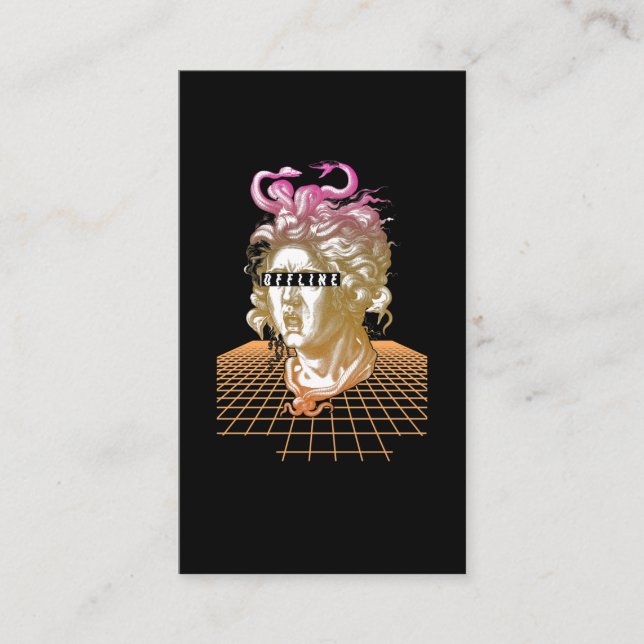 Carte De Visite Medusa Vaporwave Esthétique Ancienne Statue grecqu (Devant)