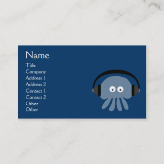 Carte De Visite Méduses bleues géniales DJ avec des écouteurs