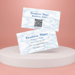 Carte De Visite Meilleur code QR en marbre blanc