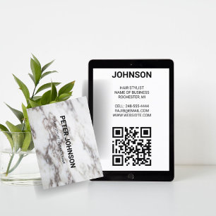 Carte De Visite Meilleur code QR moderne blanc et noir