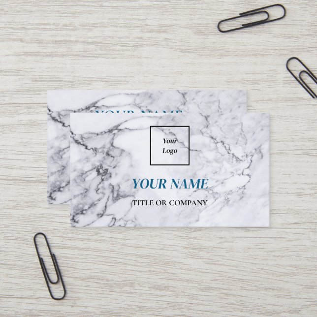 Carte De Visite Meilleur design personnaliser nom code QR marbre b (Devant/Arrière en situation)