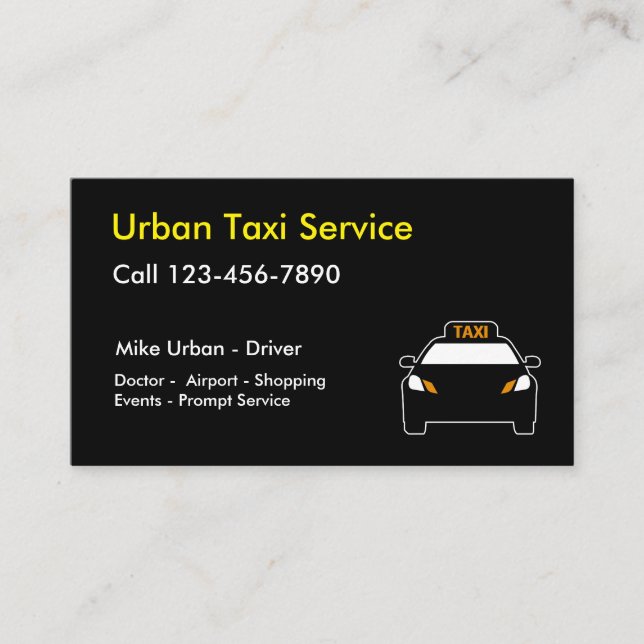 Carte De Visite Meilleur taxi simple (Devant)