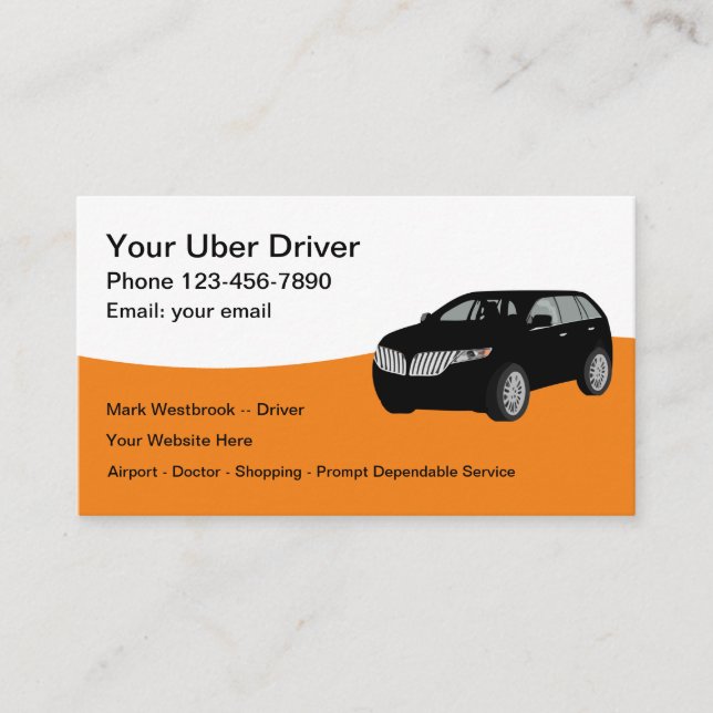 Carte De Visite Meilleur Voyage Hailing Service Taxi Driver (Devant)
