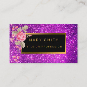 Carte De Visite Meilleure Parties scintillant d'or violet populair