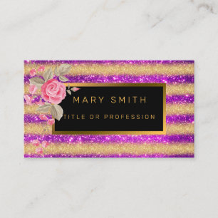Carte De Visite Meilleure Parties scintillant d'or violet populair