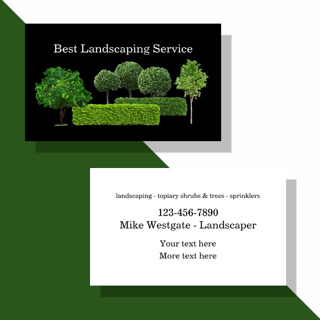 Carte De Visite Meilleurs services d'aménagement paysager et de to (Créateur téléchargé)