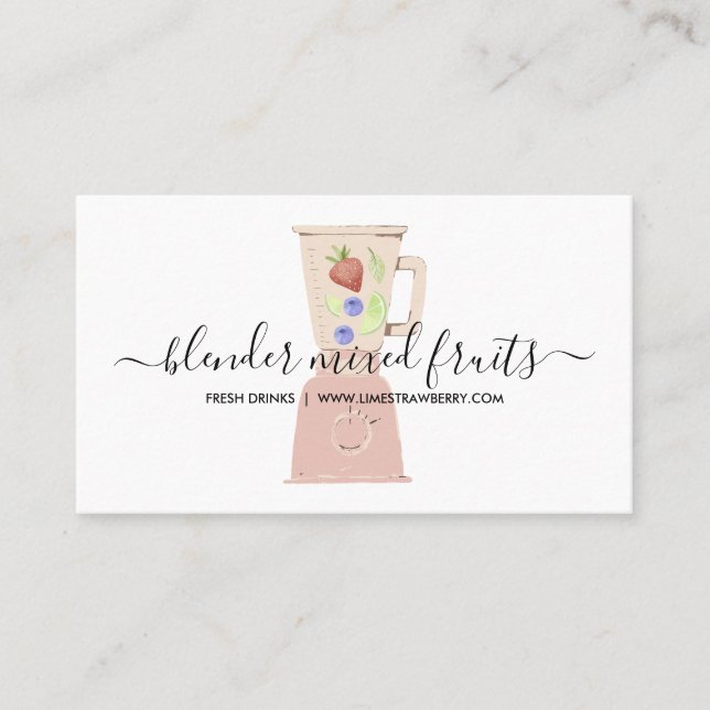 Carte De Visite Mélange de fruits de blender boisson jus frais (Devant)