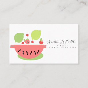 Carte De Visite Mélange de Smoothie Milk Shake Fruit Citron Rose V