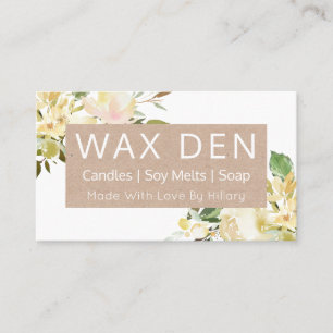 Carte De Visite Mélange De Soja À Chandelles Blanches Et Kraft Et