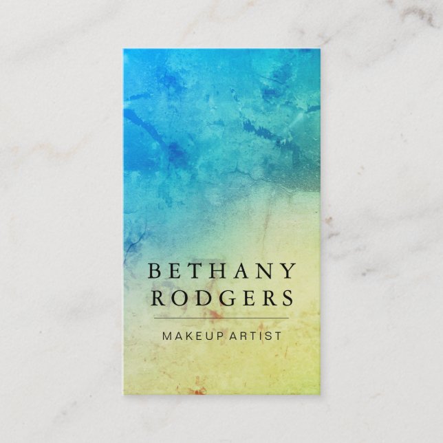 Carte De Visite Mélange élégant bleu vert Grunge (Devant)