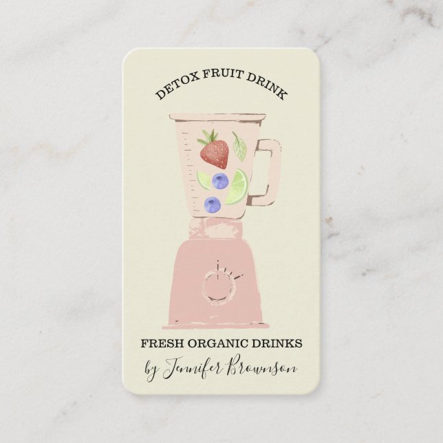 Carte De Visite Mélangeur de boissons aux fruits frais Ivory Detox (Devant)