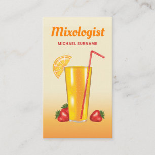 Carte De Visite Mélangeur de boissons tropicales à l'orange Barman