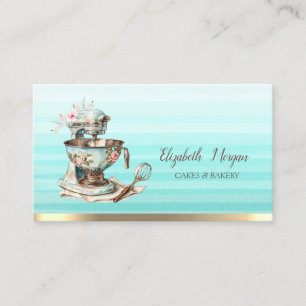 Carte De Visite Mélangeur de boulangerie ombré floral vintage 