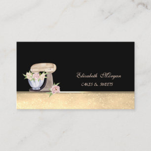 Carte De Visite Mélangeur de gâteau rétro Bokeh Sweets Bakery