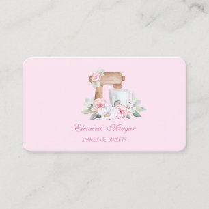 Carte De Visite Mélangeur Fleurs Élégant, Douceurs Boulangerie