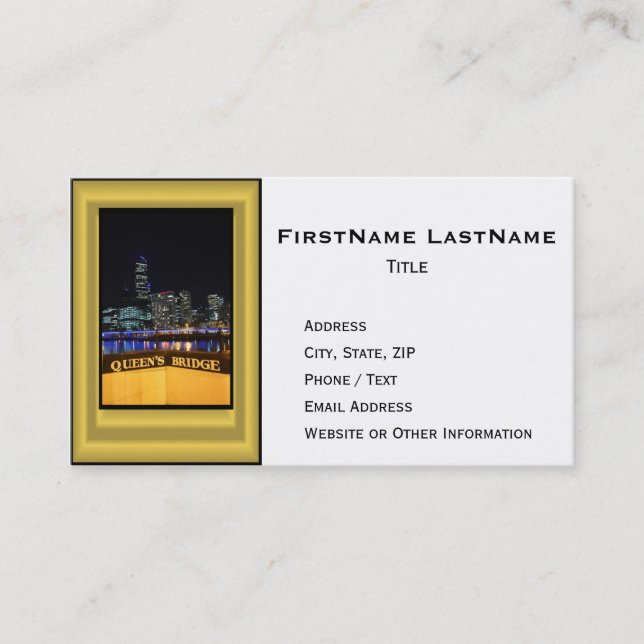 Carte De Visite Melbourne Australie CBD Night Lights (Devant)