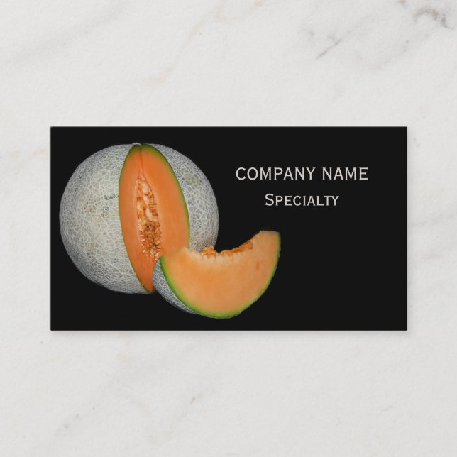 Carte De Visite Melon de Cantaloupe coupé (Devant)