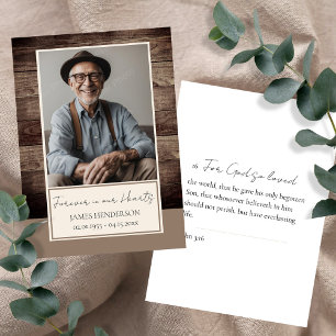 Carte De Visite Mémorial Floral Rusitch Bois Photo Funéraire Garde