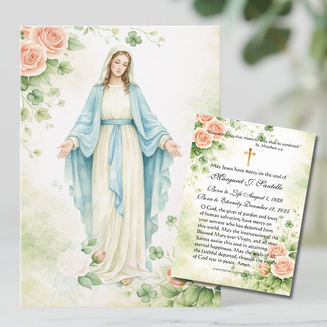 Carte De Visite Mémorial funéraire catholique de la mère irlandais (Créateur téléchargé)