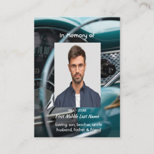 Carte De Visite Memorial Keepsaké Antique Cars Véhicules automobil