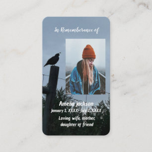 Carte De Visite Memorial Keepsaké Christian California Quail Bird