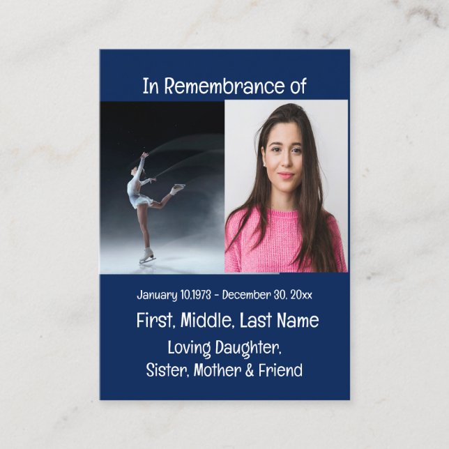 Carte De Visite Memorial Keepsaké Patinage Patinage Patinage (Devant)