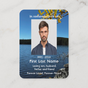 Carte De Visite Memorial Photo Lake Trees Poche Keepsaké