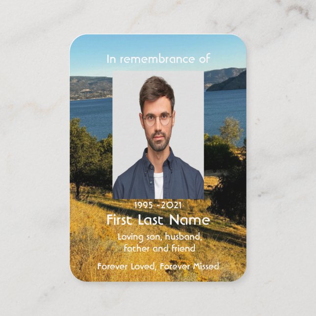 Carte De Visite Memorial Photo Orchard Lake Autumn Leaves Keepsaké (Dos)