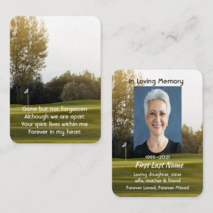 Carte De Visite Memorial Photo Poem Golf Golf Course Golf Course G