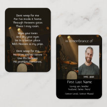 Memorial Photo Prayer Drummer Drummer Drummer Band