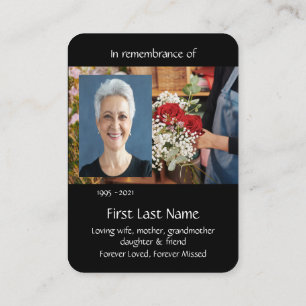 Carte De Visite Memorial Photo Prayer Florist Flower Arranging