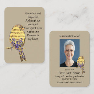 Carte De Visite Memorial Photo Prière Chanson Oiseau Chanteur de m