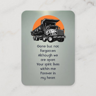 Carte De Visite Memorial Photo Prière Gravel Dump Heavy Truck