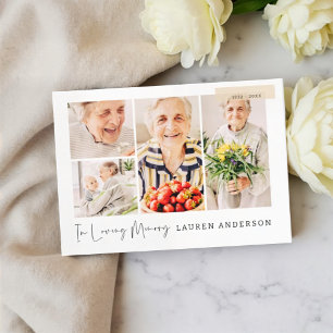 Carte De Visite Memorial Simple Modern 7 - Grille photo Prière