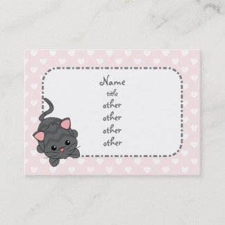 Carte De Visite Mendier KItty avec les coeurs
