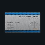 Carte De Visite Menorah ; Métal-regard balayé<br><div class="desc">Vous aimerez cette conception juive balayée de Hanoukka Menorah de sembler en aluminium en métal. Grand pour des cadeaux ! Disponible sur des tee - shirts, des cas intelligents de téléphone, des mousepads, des porte - clés, des affiches, des cartes, des couvertures électroniques, l'ordinateur portable d'ordinateur/des douilles, des capsules, des...</div>