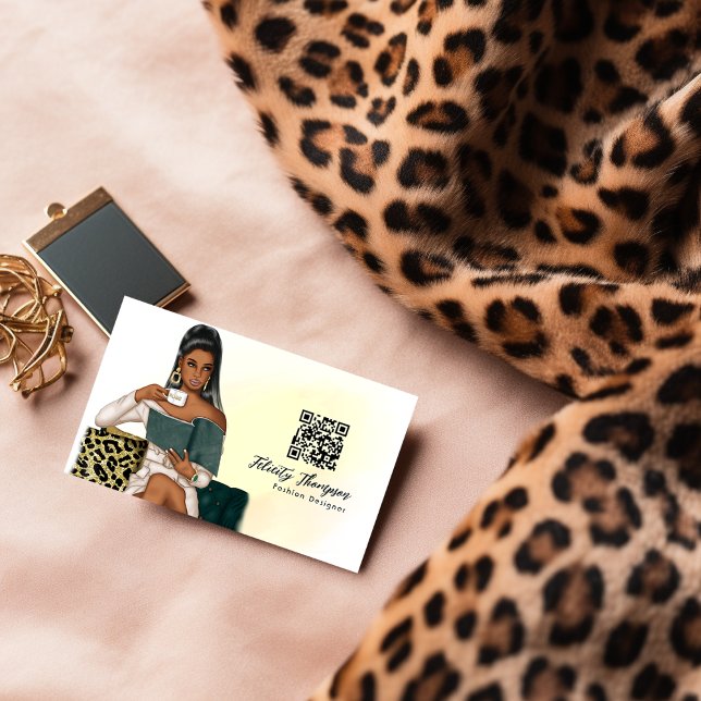 Carte De Visite Mentalité de millionnaire Code QR de la patronne (Créateur téléchargé)
