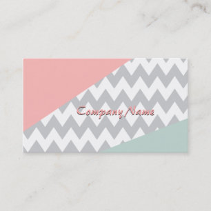 Carte De Visite Menthe et corail gris de Chevron