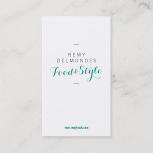 Carte De Visite menthe, gris, minimaliste, foodstylist